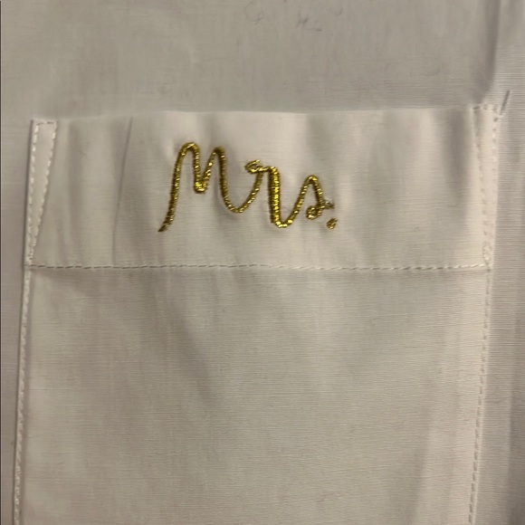 Kate Spade “Mrs.” White Button-Up Shirt NWT - Picture 2 of 6